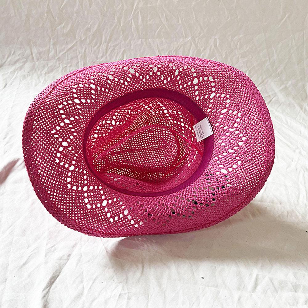 Cu Bor Modelabil Pălărie Western Cowgirl cu Garnitură Inimioare Mărgelate Pălărie de Plajă pentru Femei