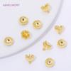 18K Gold Plated Jellyfish Beads Cap,Brass Pendant Bail Connector,Caps For Beads,DIY  Tassel Earrings Accessories