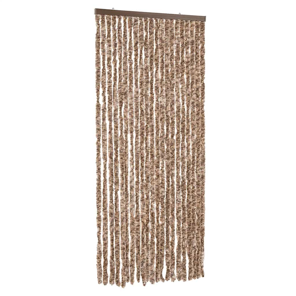 VidaXL Fliegenvorhang Beige und Dunkelbraun 90x220 cm Chenille