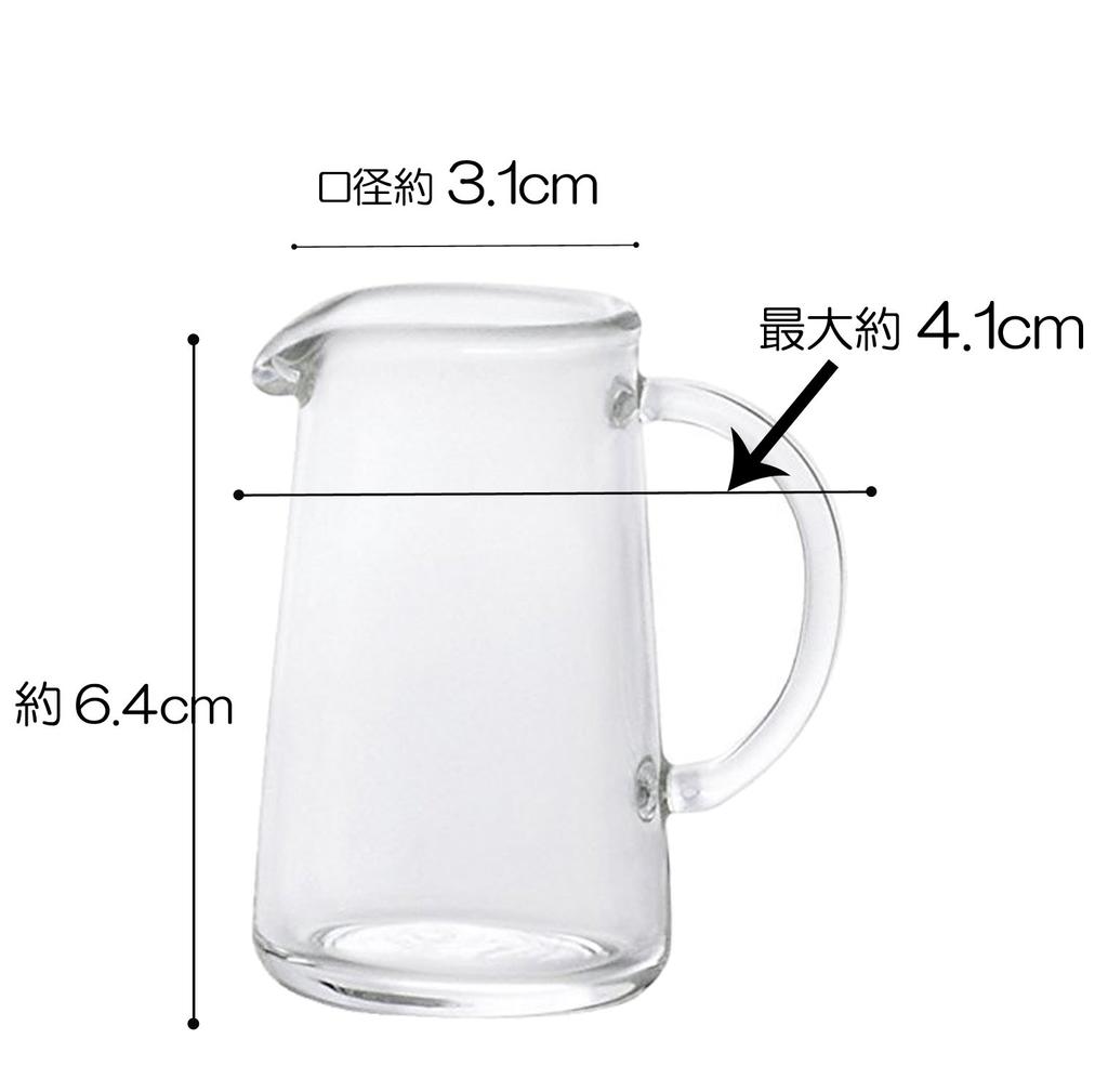 ADERIA Glass Milk Pitcher, 40ml, Trapezoid, Small, Set of 6, H-4751