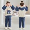 Girls Coral Fleece Pajama Set With Hooded Cartoon Character Design Winter Warm Sleepwear Kids 8 Years