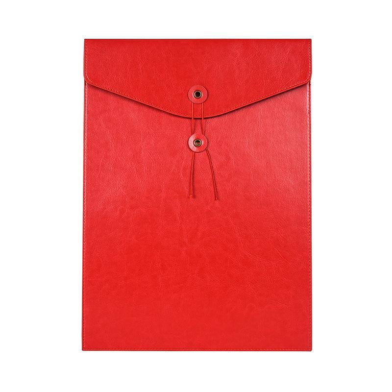 A4 Leather File Bag - Large Capacity Vertical/Horizontal Office Storage for Contracts, Receipts, Tablets, and Documents.