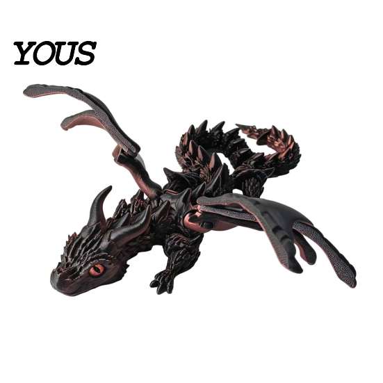 Artikulationsdrachen-Figur 3D-gedruckt mit Flügeln, Flexible geflügelte Spielzeuge, Fidget PLA Dekoration Desktop-Tiere Spielzeug zur Stressbewältigung, Geschenk Kinder Erwachsene