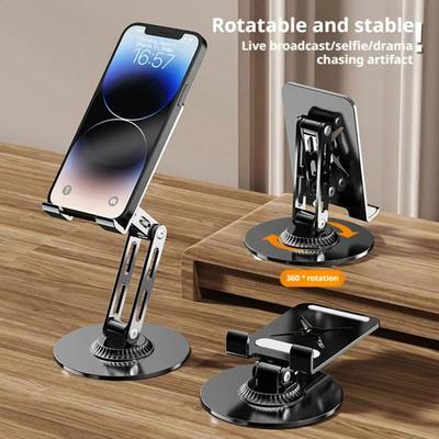 360 Derece Dönebilen Telefon Standı Katlanabilir Masaüstü Tutucu Telefon için Çok Açılı Telefon Tutucu Kaymaz Tabanlı