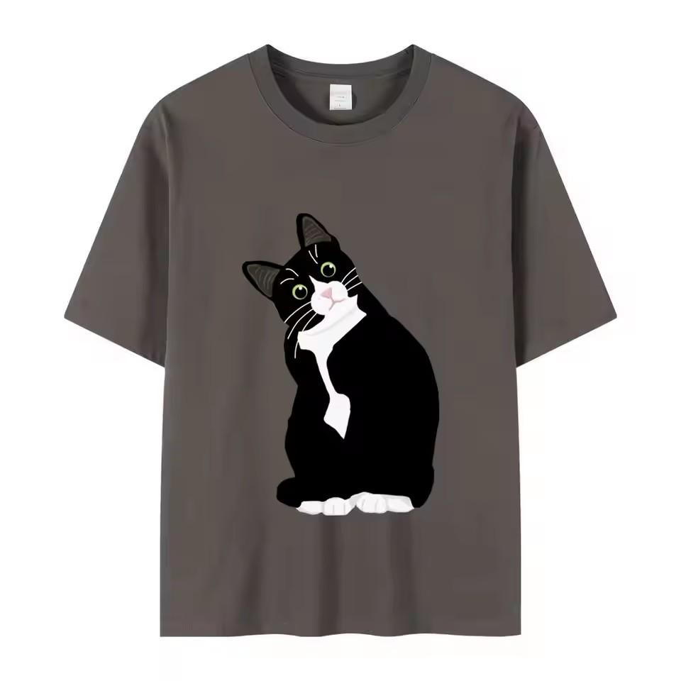 Women's T-shirt Art Cat 3D Printed Clothing Summer Round Neck Fashion Short Sleeve Elegant Casual Top Women's Clothing