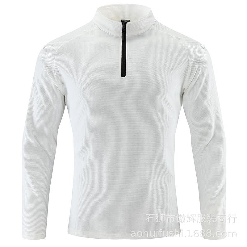 Spring and Autumn Half Zipper Boy Long Sleeve T-shirt Men Outdoor Sports and Casual Top Men
