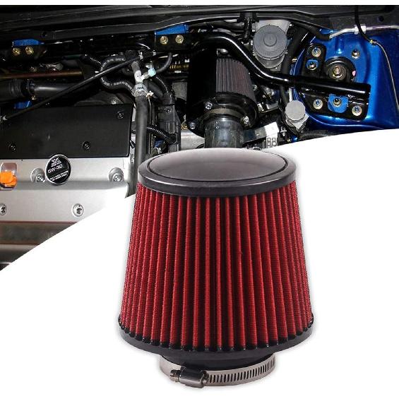 RYANSTAR 76Mm 3" High Flow Round Tapered Cone Closed-Top Cool Air Filter Cleaner