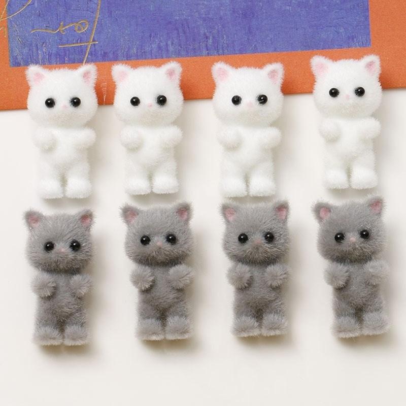 Soft and Adorable 3D Cat Headwear Captivating Cartoon Cat Half Hole Adornment Cartoon Cat Earring Necklace Pendant