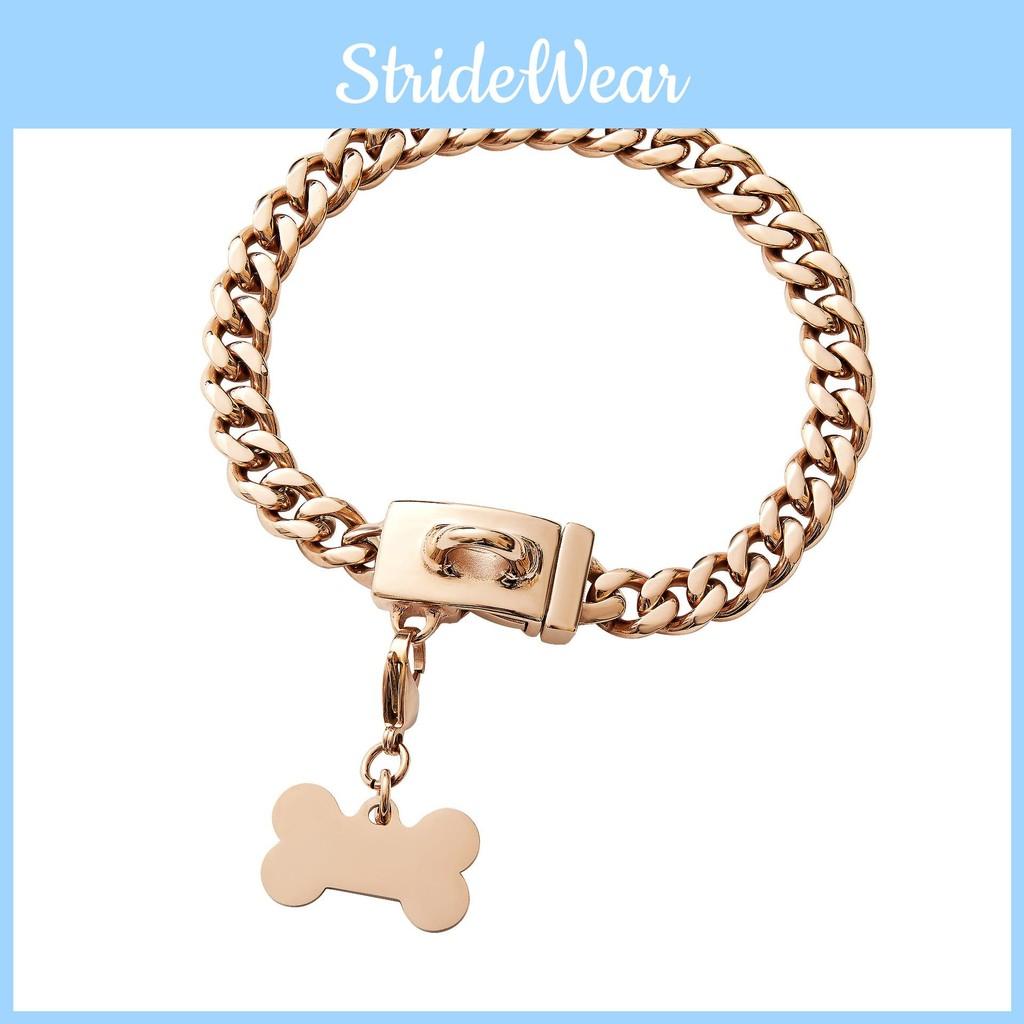 Dog Chain Fashion Collar With Bone Tag Design Suitable For Pet Daily Decoration