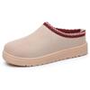 Fashion Winter Women Cotton Shoes 2025 Cashmere Warm Thick Sole Heelless Snow Boots Woman Covered Mop Warm Booties Fur Half Slipper