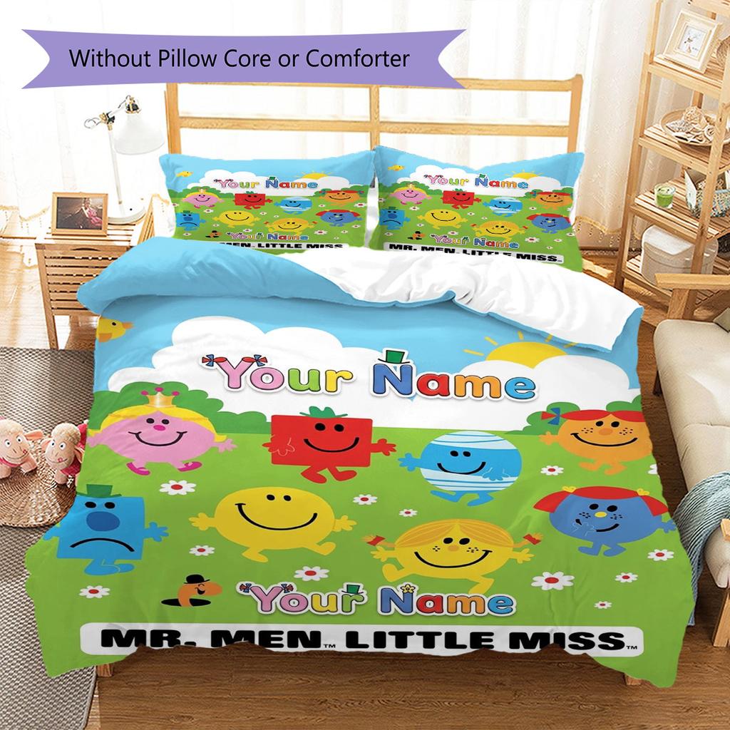 Herr. Herren Little Miss Individueller Namensmuster Bettwäsche, Steppbett Set Bettbezug Kissenbezug Zuhause Geburtstagsgeschenk(1 Bettbezug + 2 Kissenbezüge, ohne Füllung)