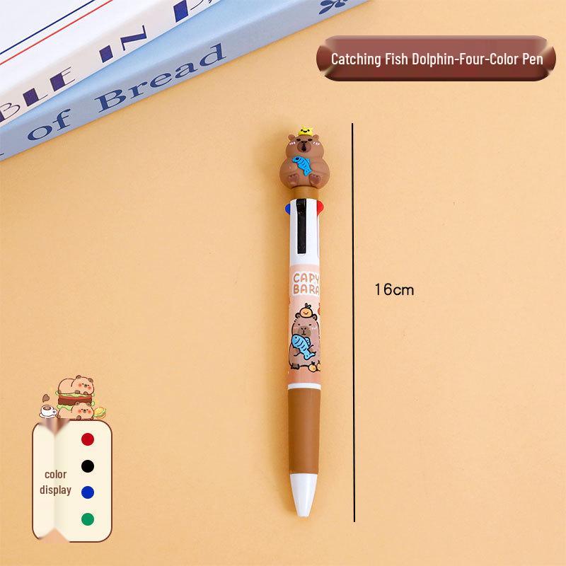 Капибара Многоцветная Гелевая Ручка - Десятицветная Милая Шариковая Ручка с Нажимным Механизмом Масляные Пастели для Учеников Bullet 0.5