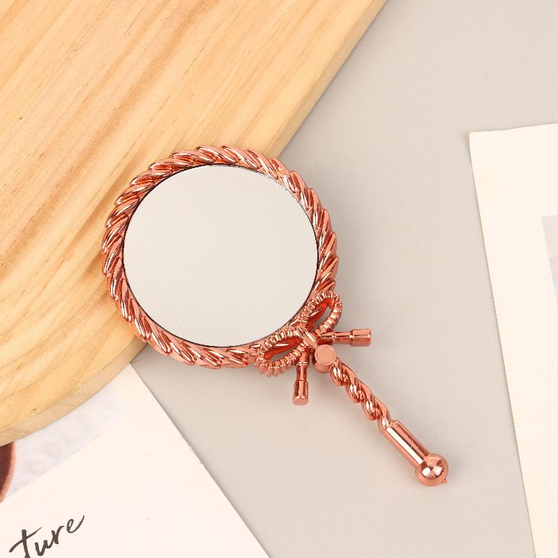 Portable Vintage Handheld Makeup Mirror Hand Hold Round Cosmetic Mirrors European Style Noble Ancient Court Mirror Beauty Tool