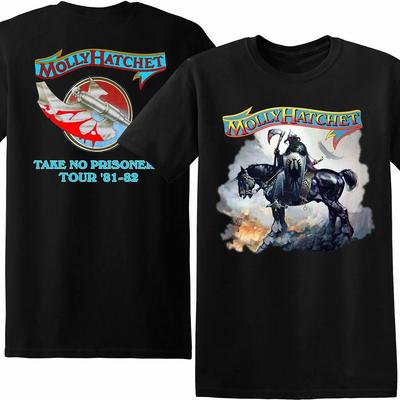 Maglietta Unisex Tour Musicale Molly Hatchet 81-82 Regalo Per Tutti i Fan S-4XL