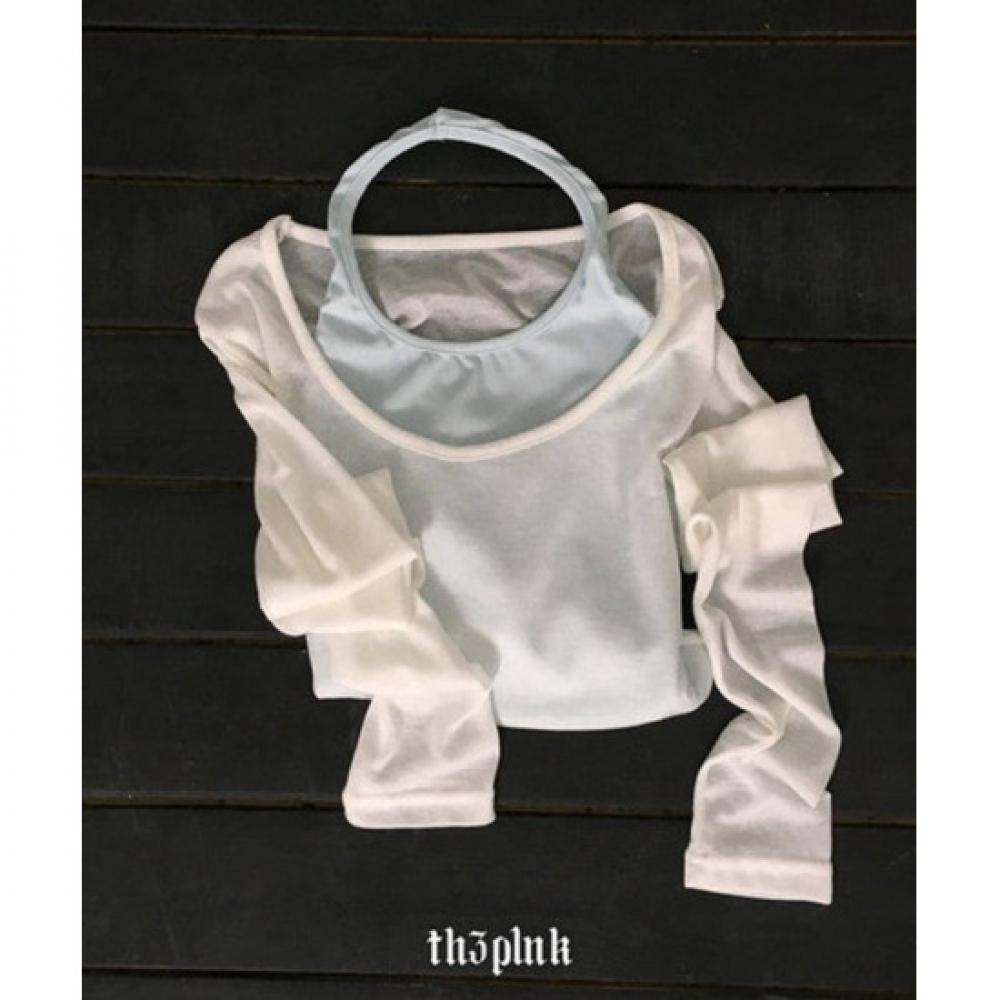 The Pink Women Summer Sheer Long Sleeve T shirT + halTer Neck Crop Top seT