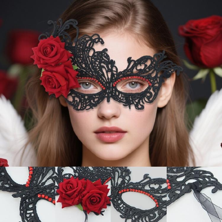 Halloween Maskeradmask Spetsögonmask Venetiansk Mask Halvansiktig Spetsmask Mardi Gras-mask Karnevalsfest Kostymbal