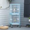 2-in-1 Bird Cage Indoor Aviary with 4 Wheels and Removable Trays, 51.5x50x140cm