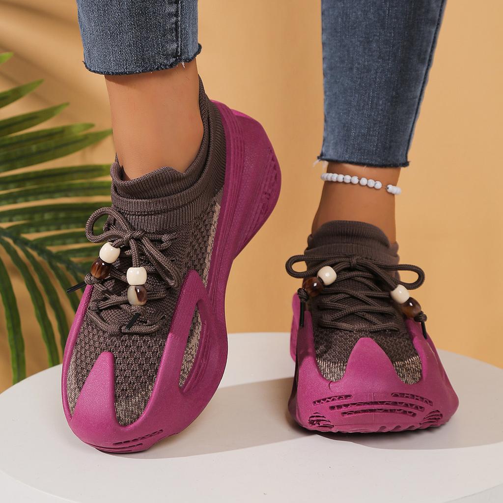 2025 New Women Platform Sneakers High Quality Outdoor Running Tennis Sneakers Women Lace Up Breathable Casual Sports Shoes Women