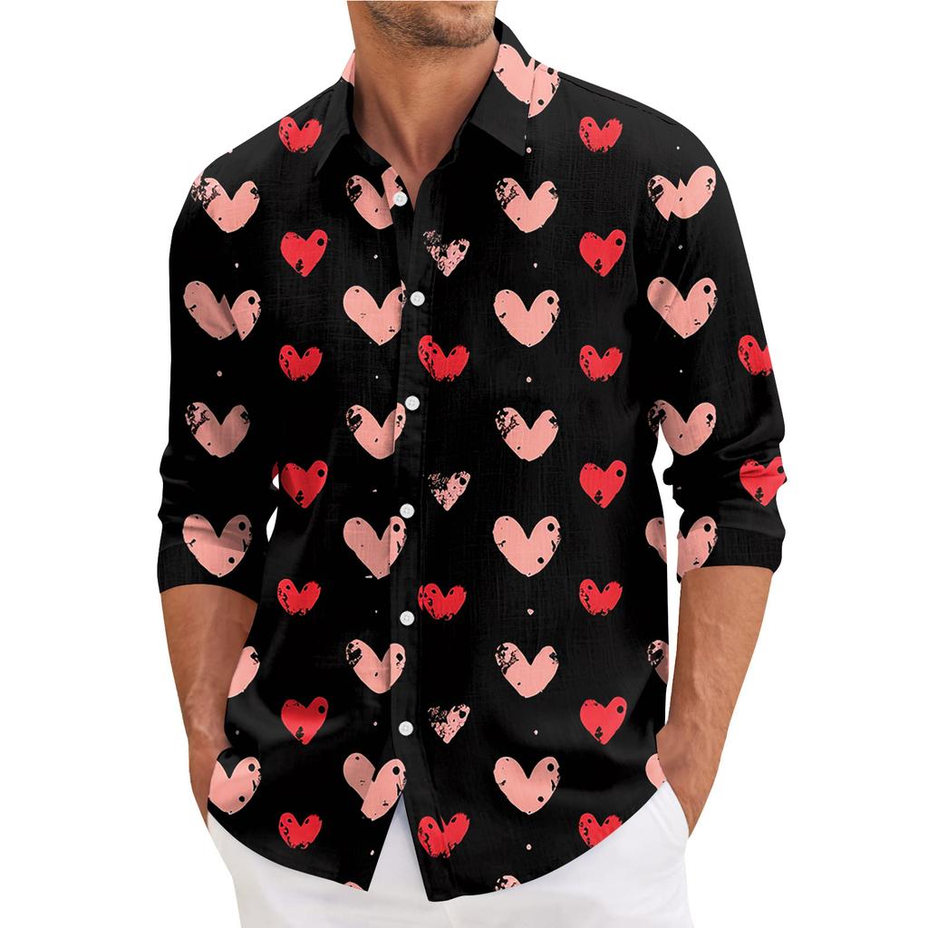 Lässiges, locker sitzendes Langarmhemd für Herren, modisches Revershemd