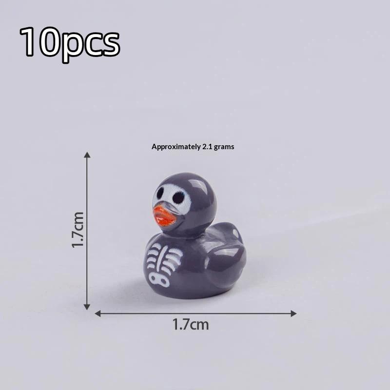 10 Pezzi Halloween Mini Anatra Fantasma Resina Charms Multistile Piccola Anatra Statuetta Fai da Te Casa Decorazione Accessori Paesaggio Micro Ornamento