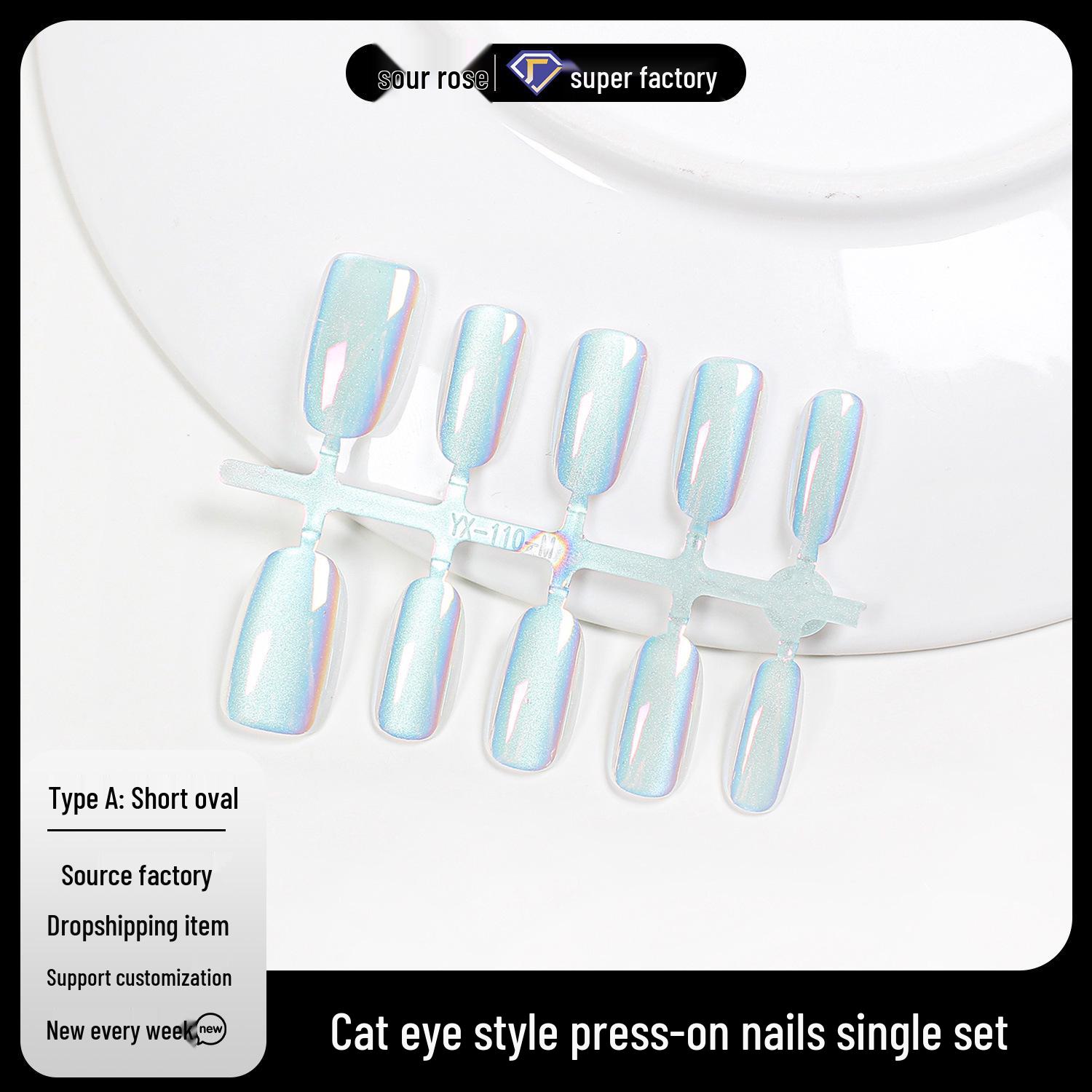 

Jiaolong Gradient Electroplated Cat Eye Nail Art Tips - Removable Patches Small