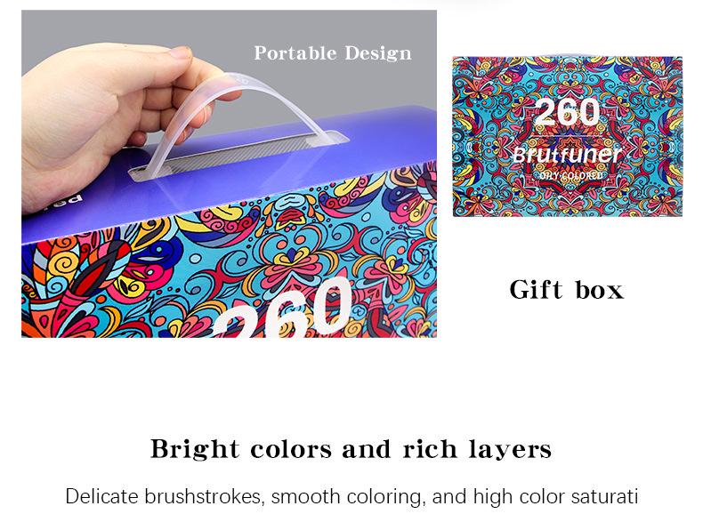 Exclusive Set: 260-Color Oil-Based Colored Pencils for Students & Graffiti Artists