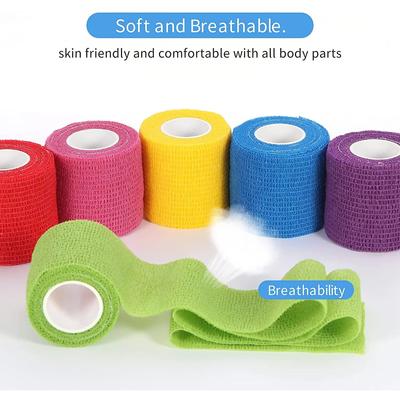24 Stuks Zelfklevend Bandage Wrap Ademend Vet Wrap Cohesieve Bandage Eerste Hulp voor Huisdieren Atletische Elastische Zelfhechtende Wrap