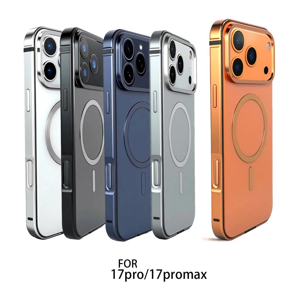 Magnetic Magsafe Phone Case, For 17 Pro Max 17Pro 16 15 Pro Max High End Metal Frame Anti Drop Protective Cover