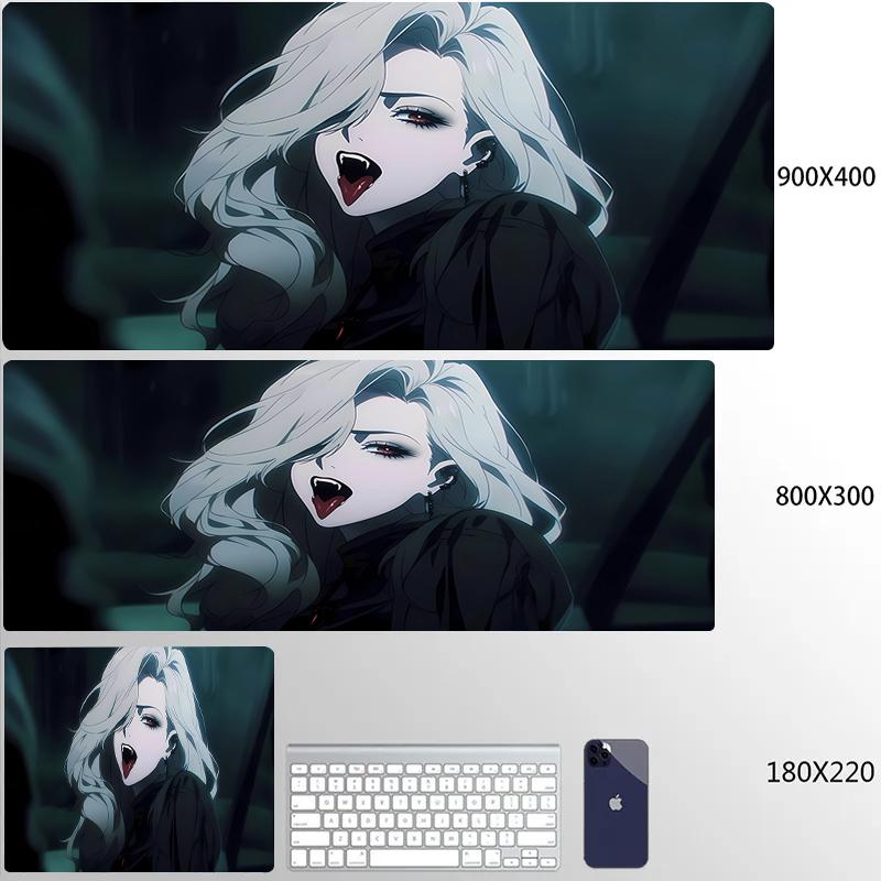 Gaming Mouse Pad HD Print Dark Girl Large Mousepad XXL Rubber Desk Mat for Gamer Desktop Decoration Lock Edge Cool  Mause Mats