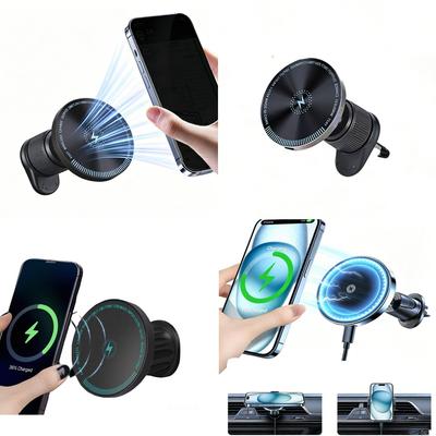Electronic Accessories  Trend Air Vent Magnetic Car Phone Holder Wireless Car Charger Fast Charging Chargers Adapters