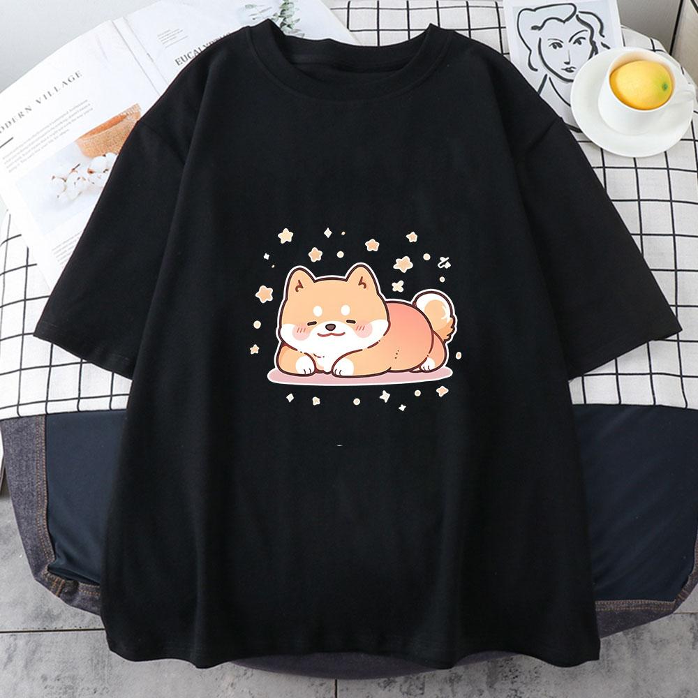 Shiba Inu Dog Print Tee Summer Men/Women O-Neck T-shirt Casual Cotton Short Sleeve Pullover Fashion Streetwear High Quality Clothes
