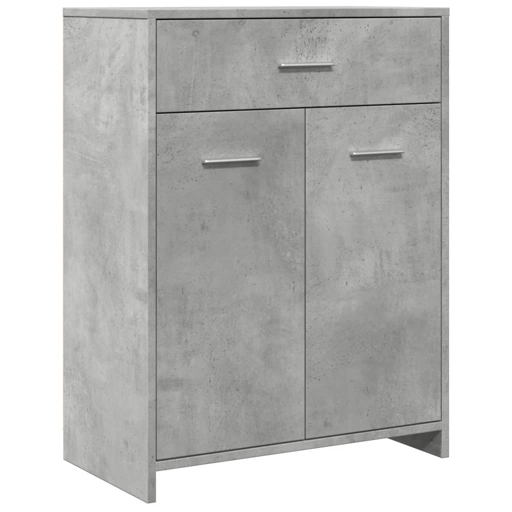 Bathroom Cabinet Sideboard, Bathroom Cabinet, Living Room Sideboard, Concrete Grey 60x33x80 Cm Engineered Wood