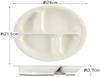 Skater Easy to Scoop Divider Plate Tableware Dishes Wood Grain Cream Plastic Durable Made of Biomass Raw Materials Microwave and Dishwasher Safe