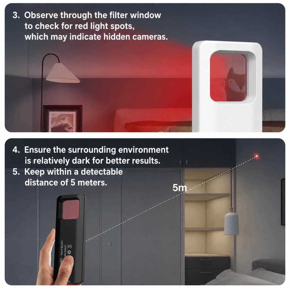 Anti Photography Intelligent Camera Detector Bug Detector Home Office Travel Hotel