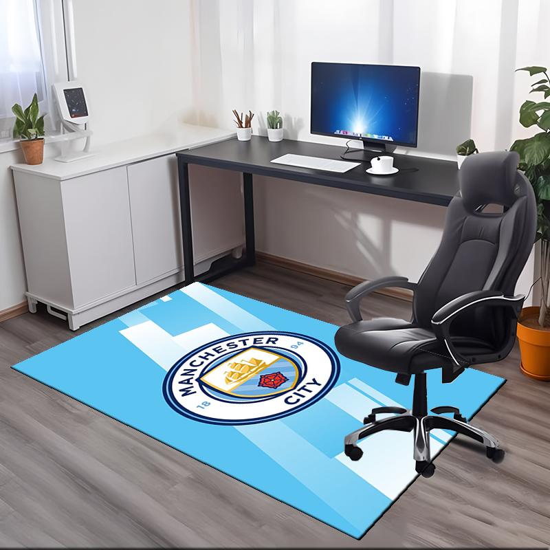 Manchester City Printed Carpet, for Office Chair Living Room Bedroom Kitchen Room Decor Gifts.
