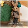 Fashion High Luxury Women's Bucket Bags Cute Cartoon Bear Letter Embossed Cylinder Messenger Bag with Exquisite Pendant Ladies Single Shoulder Bags