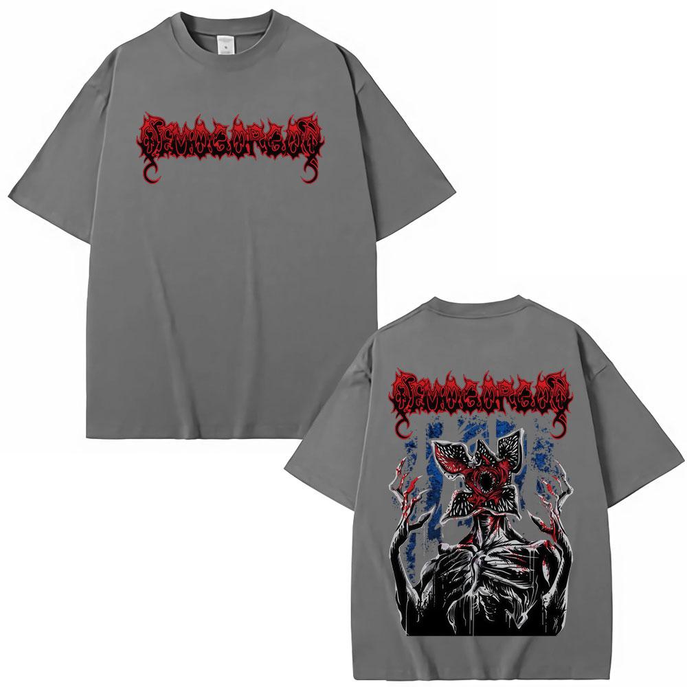 Eddie Munson The Demogorgon Hunter Men's Shirt Cannibal Flower Monster Graphic Short Sleeve Oversized Women T-shirts