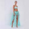 Classic Solid Color Pleated Midlength Skirt With Splicing Design For Office Wear