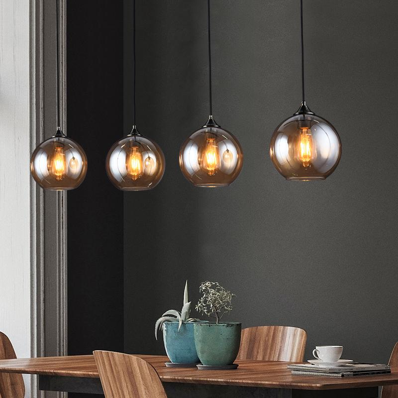 

Стеклянный подвесной светильник постмодернизма, подвесной светильник для столовой, спальни Pack of 4 золотой