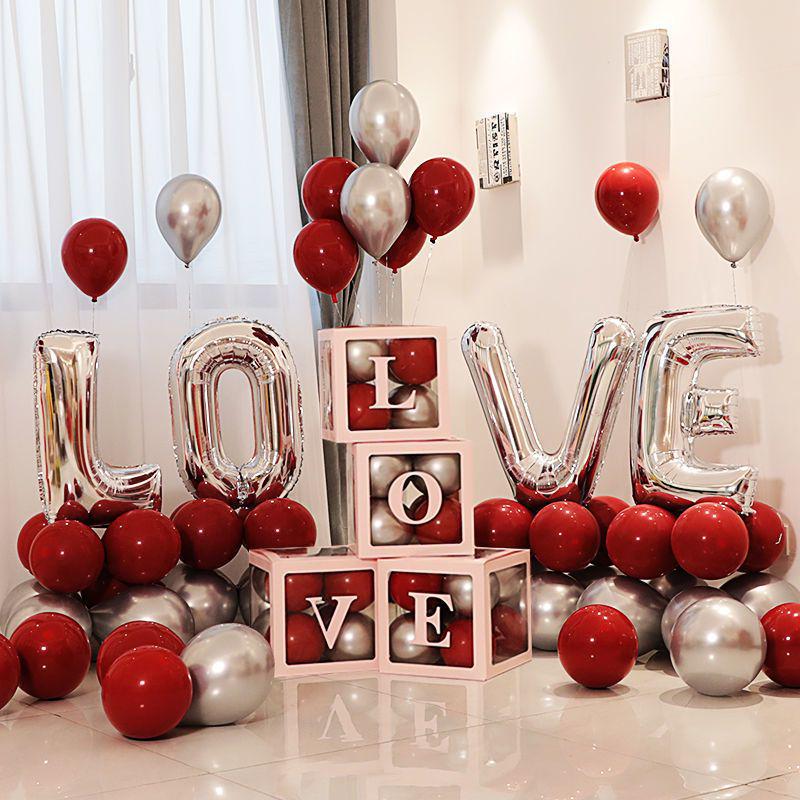 Love Letter Aluminum Foil Balloon Set for Wedding Decorations