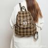 A Niche Retro Checkered Backpack for Women, A Casual Schoolbag for Autumn and Winter
