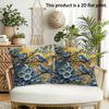 2pcs Vintage Bluebird and Floral Throw Pillow Cover Rustic Yellow Botanical Cushion Case for Home Sofa Bedroom Decor