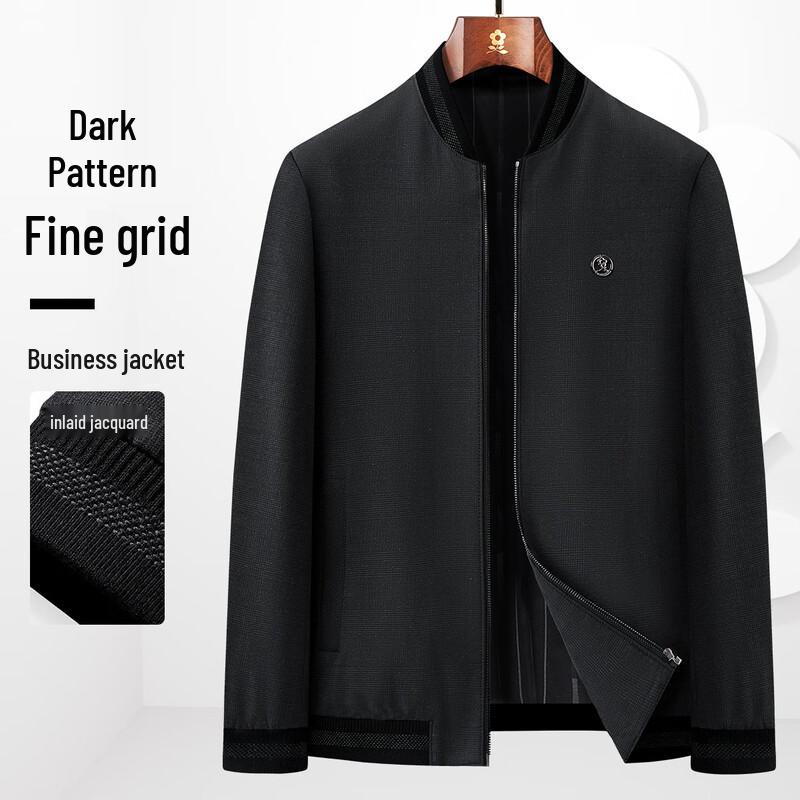 

MONTAGUT Men s Business Casual Baseball Collar Jacket M