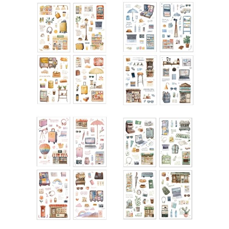 Bullets Journals Decal PET Travel Scrapbooking Sticker Cute Decorative Sticker for DIY Craft Journaling Scrapbooks