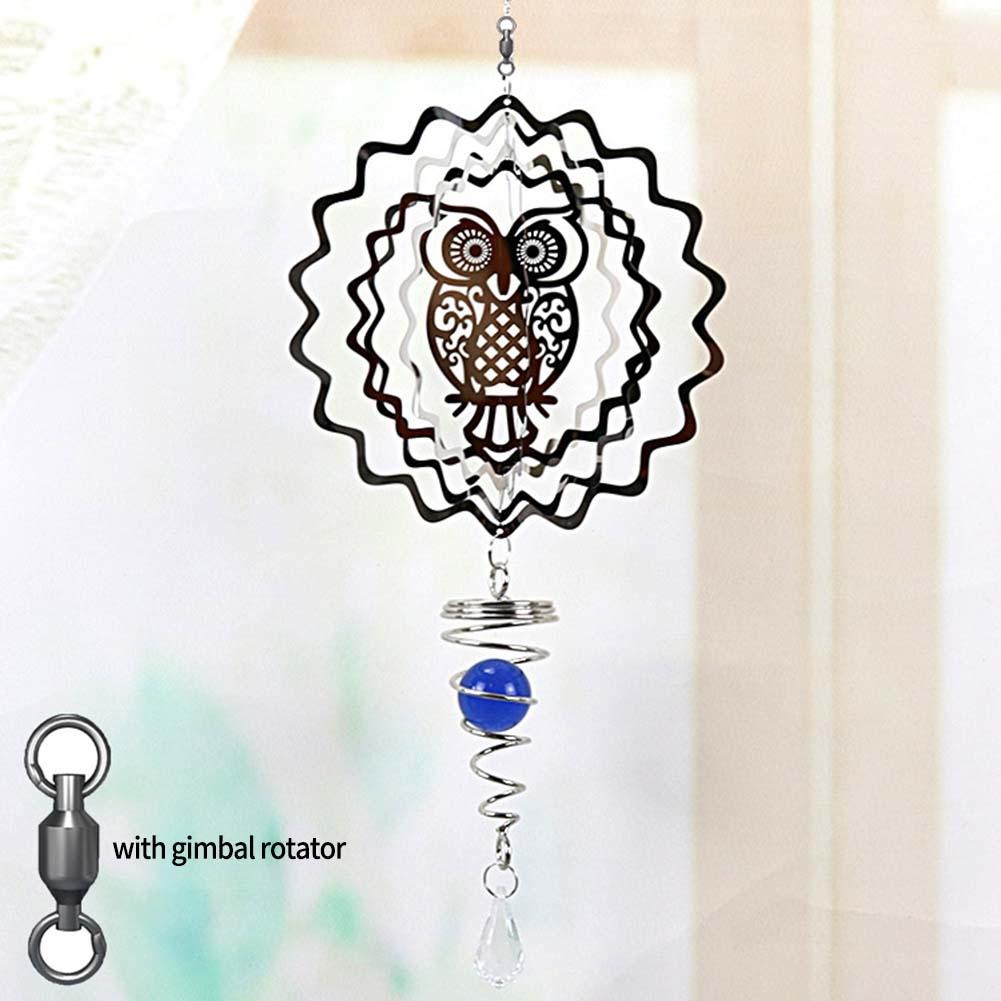 Stylowy wiatrak ze stali nierdzewnej, metalowa rzeźba 3D do dekoracji ogrodu