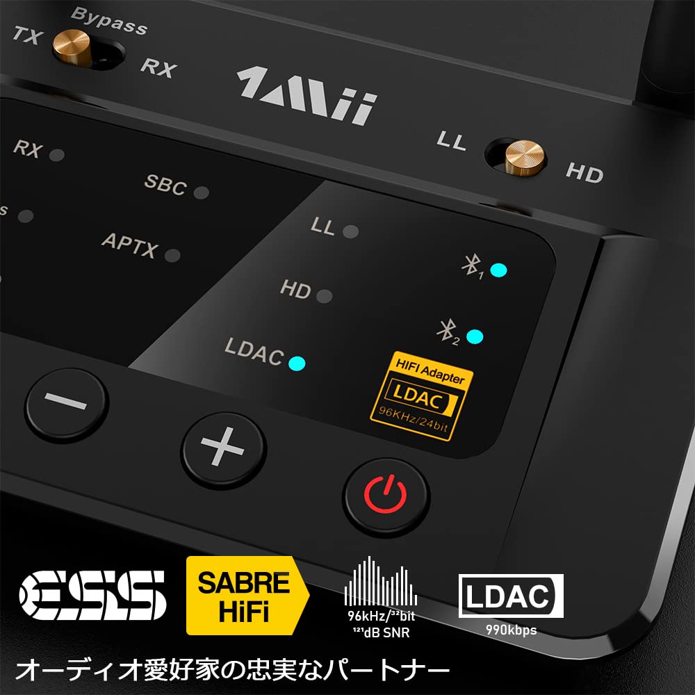 Transmițător Bluetooth 1Mii LDAC, Receptor Audio Bluetooth 5.0, Transmisie Simultană pentru Două Dispozitive DAC, LDACaptX LL Latentă Scăzută, aptX HD