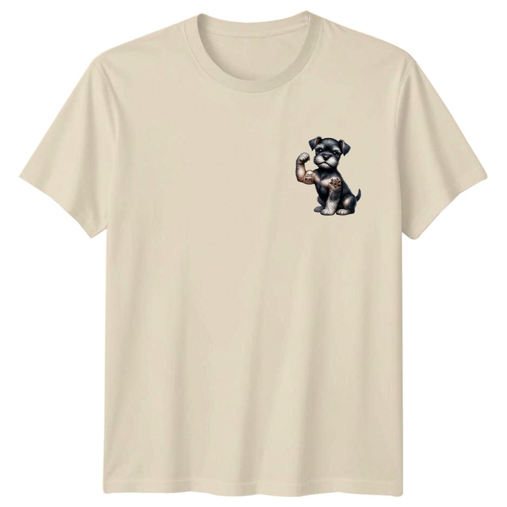 Love Mom Schnauzer Dog Animals Pet Owners Unisexs TShirt Unisexs Tee Graphic Shirt