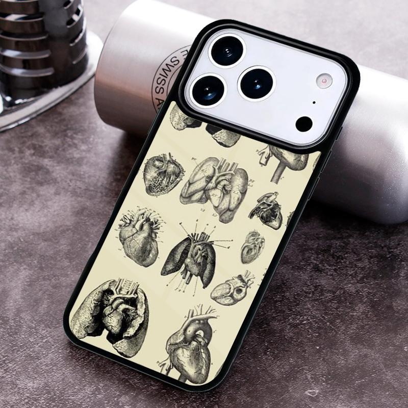 Medical Human Organs Brain Phone Case for iPhone 17 16 15 Pro Max Air 14 13 12 11 Plus Shockproof Capa Cover