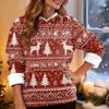 Women's Fashion Casual Long Sleeve Christmas Printed Hooded Sweatshirt
