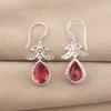 Pink Tourmaline Gemstone 925 Sterling Silver Dangle Earrings For Women 1.84" CE-27-2